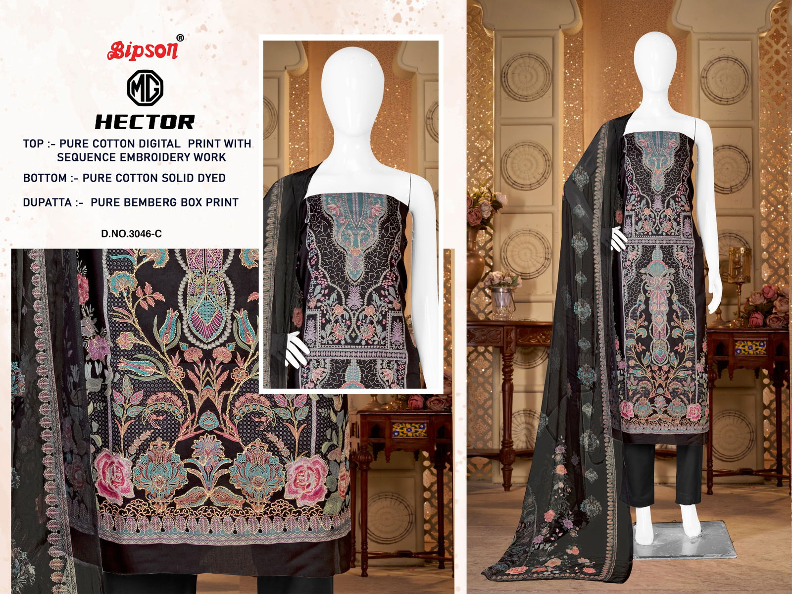 Mg Hector 3046 By Bipson Cotton Printed Dress Material Exporters In India